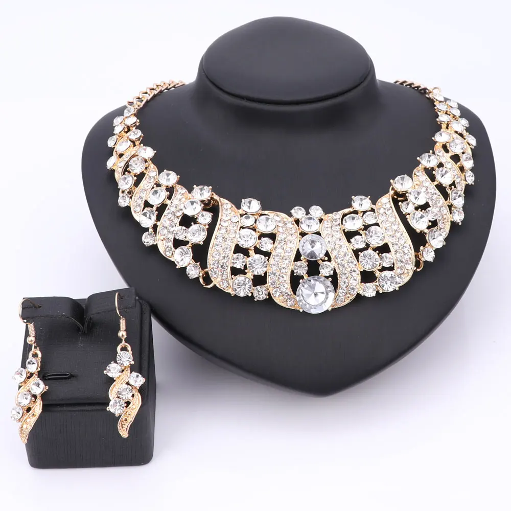 Роскошные свадебные аксессуары для невесты эффектные Ювелирные наборы женщин