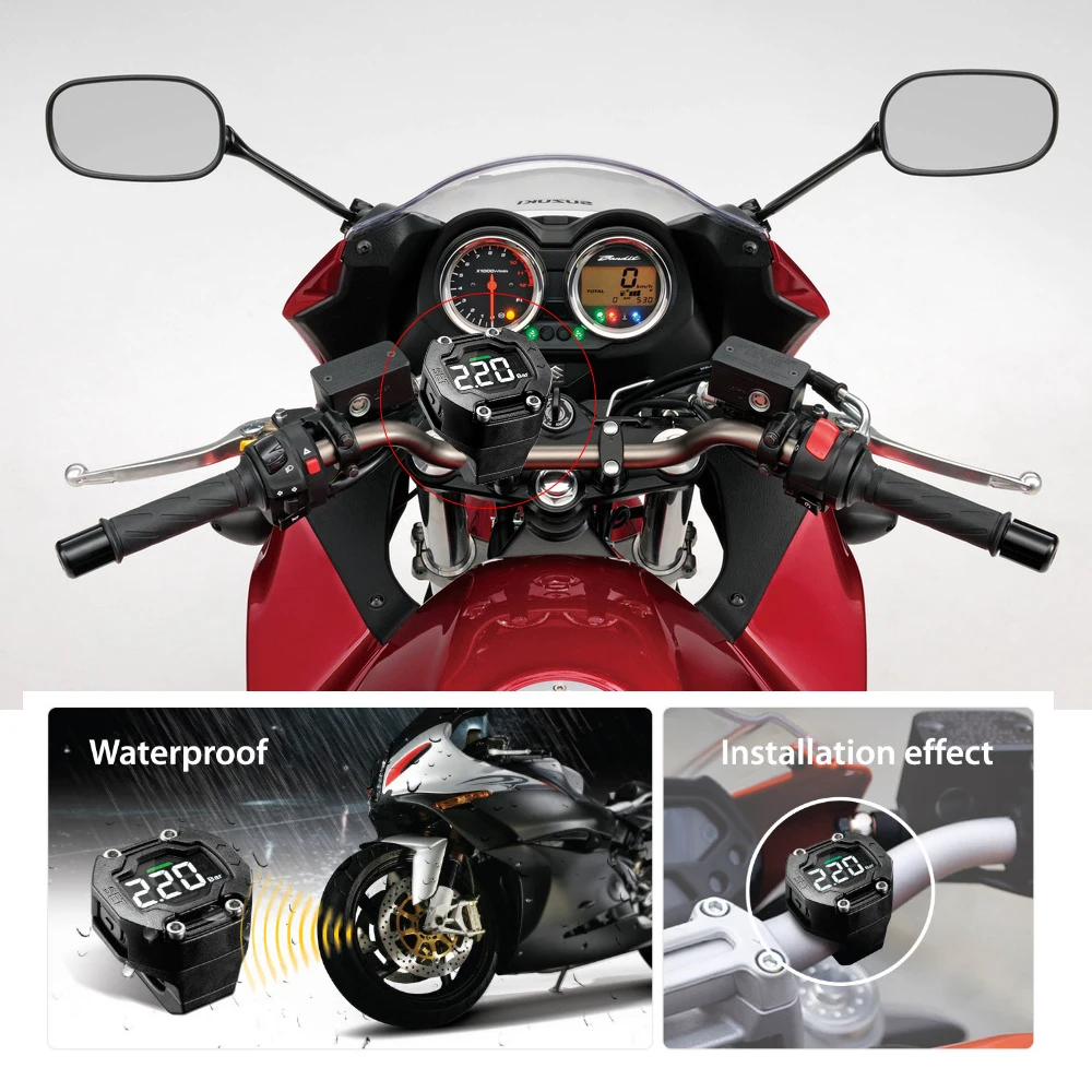 Steelmate мотоцикл TPMS монитор давления в шинах Система сигнализации мотоцикла водонепроницаемый внешний датчик беспроводной с ЖК-дисплеем