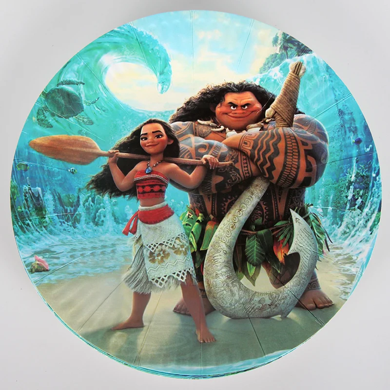 10 шт./лот disney тарелка Моана блюдо для мальчиков и девочек, принадлежности для вечеринок Детские украшение душевой кабины бумажный тарелки для отдыха расходные материалы