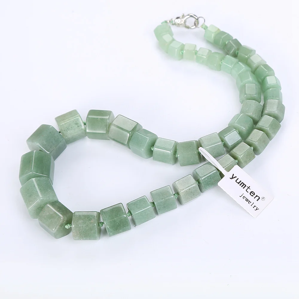 Yumten Aventurine Нефритовое ожерелье для женщин винтажный натуральный камень алмаз
