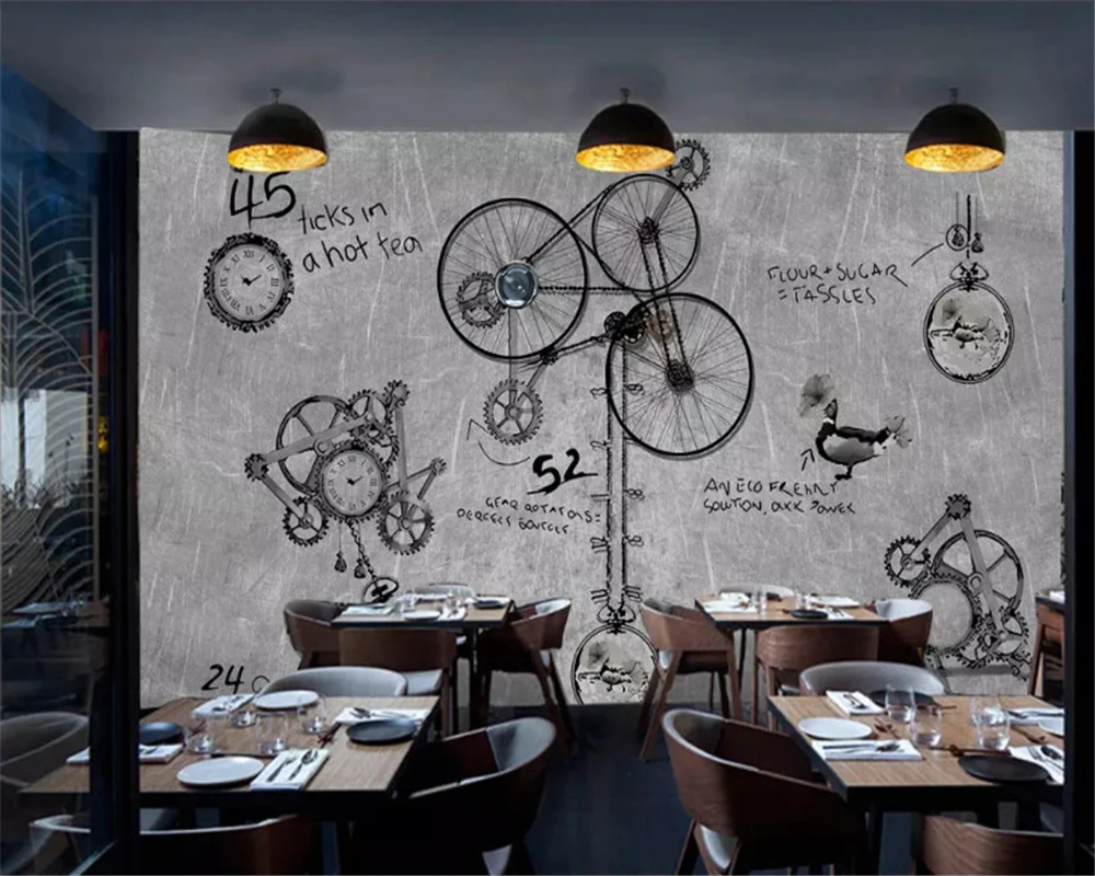 Обои в стиле ретро Ностальгический механический механизм подходит для стильной