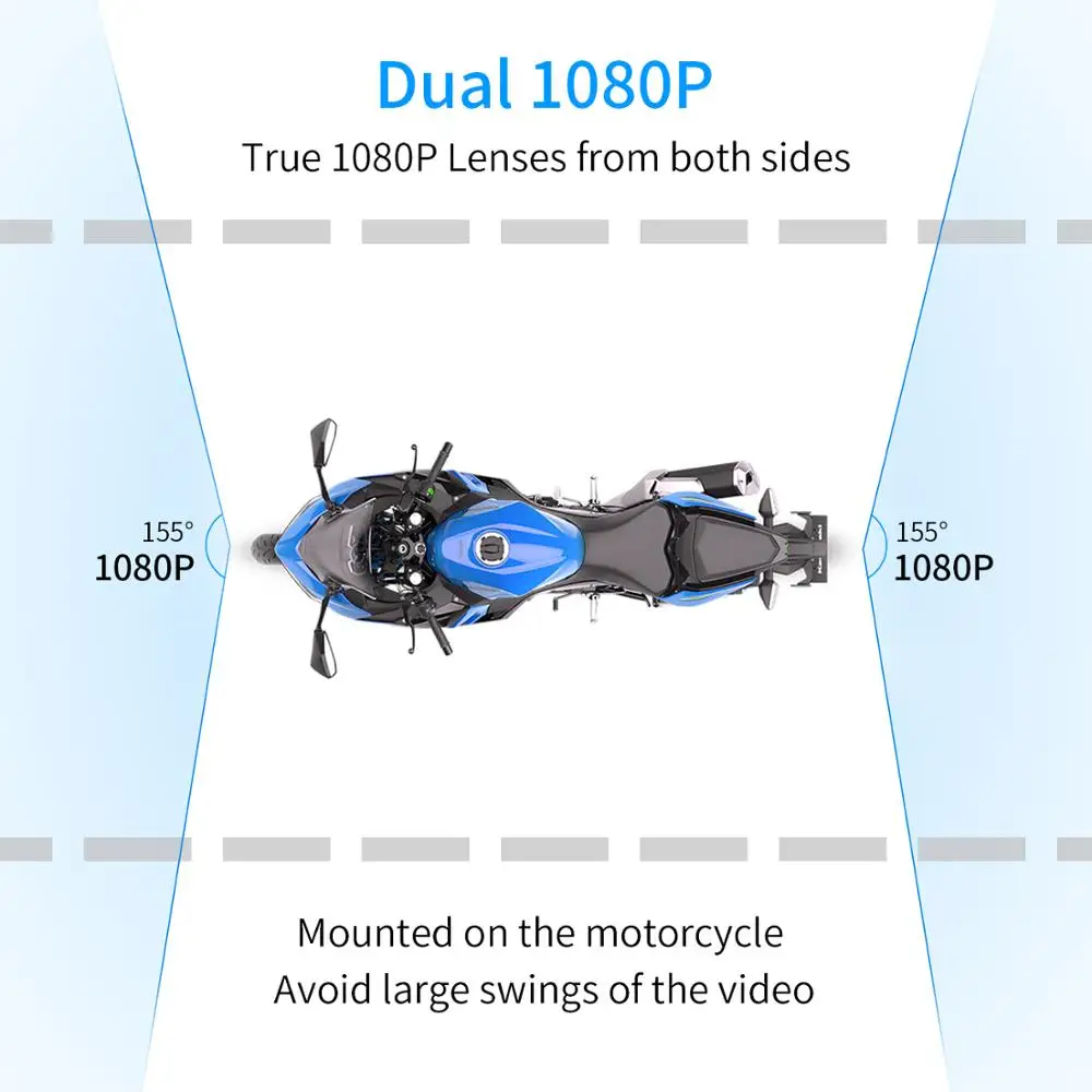 Видеорегистратор Motowolf M1 с двумя объективами 1080P водонепроницаемая камера для