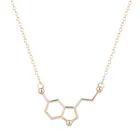 QIAMNI молекула серотонина химии геометрической формы в виде многоугольника, кулон ожерелье допамин любовь украшения для рождественской вечеринки подарок для женщин и девушек