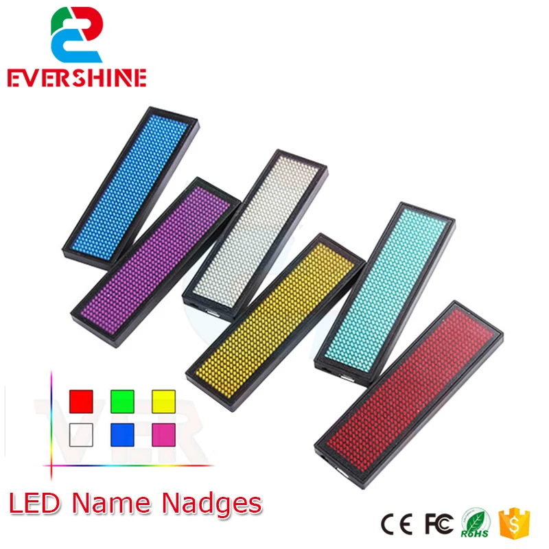 11*44 dots red color led name badges,led name tag sign scrolling text message,Rechargeable led name board programming
