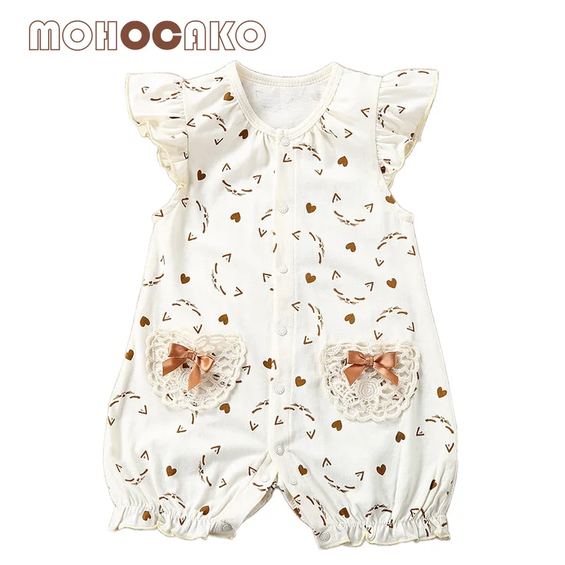 Mohocako естественно Цветной хлопок летняя одежда для новорожденных Детские
