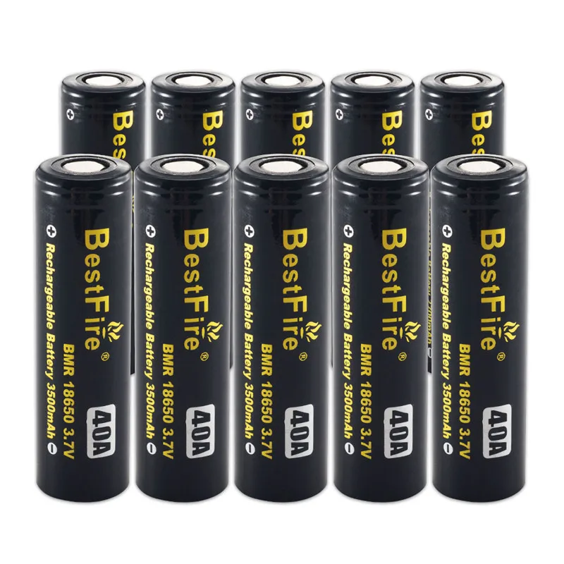Bestfire батарея 18650 3 7 V 4 2 литий ионная аккумуляторная 3500mAh 40A для фонарика Vape Игрушки
