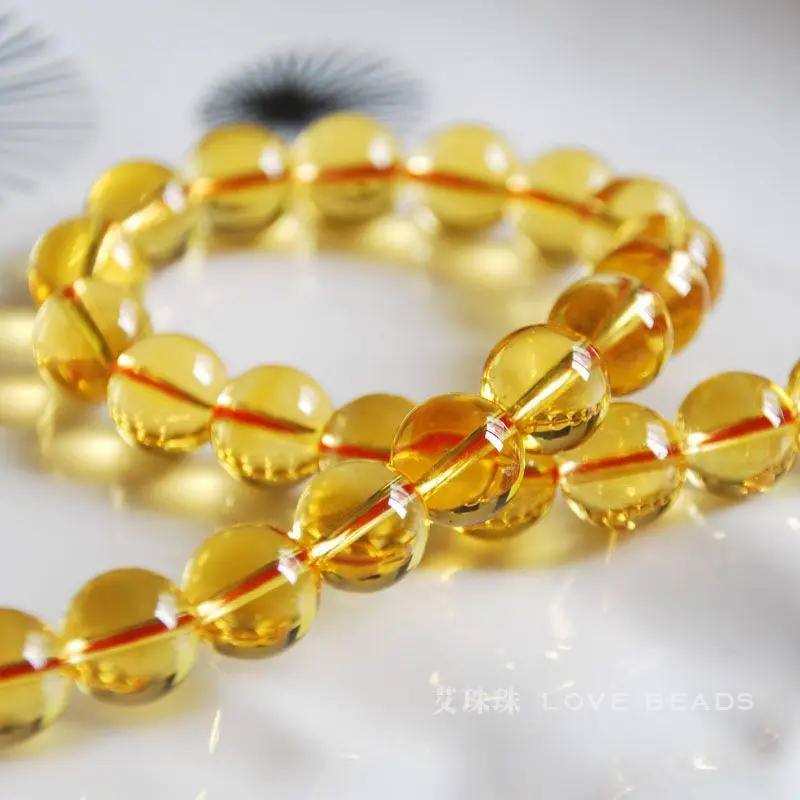 

half string 7.5"18cm natural citrine round loose beads 4mm-10mm jewelry making DIY for women