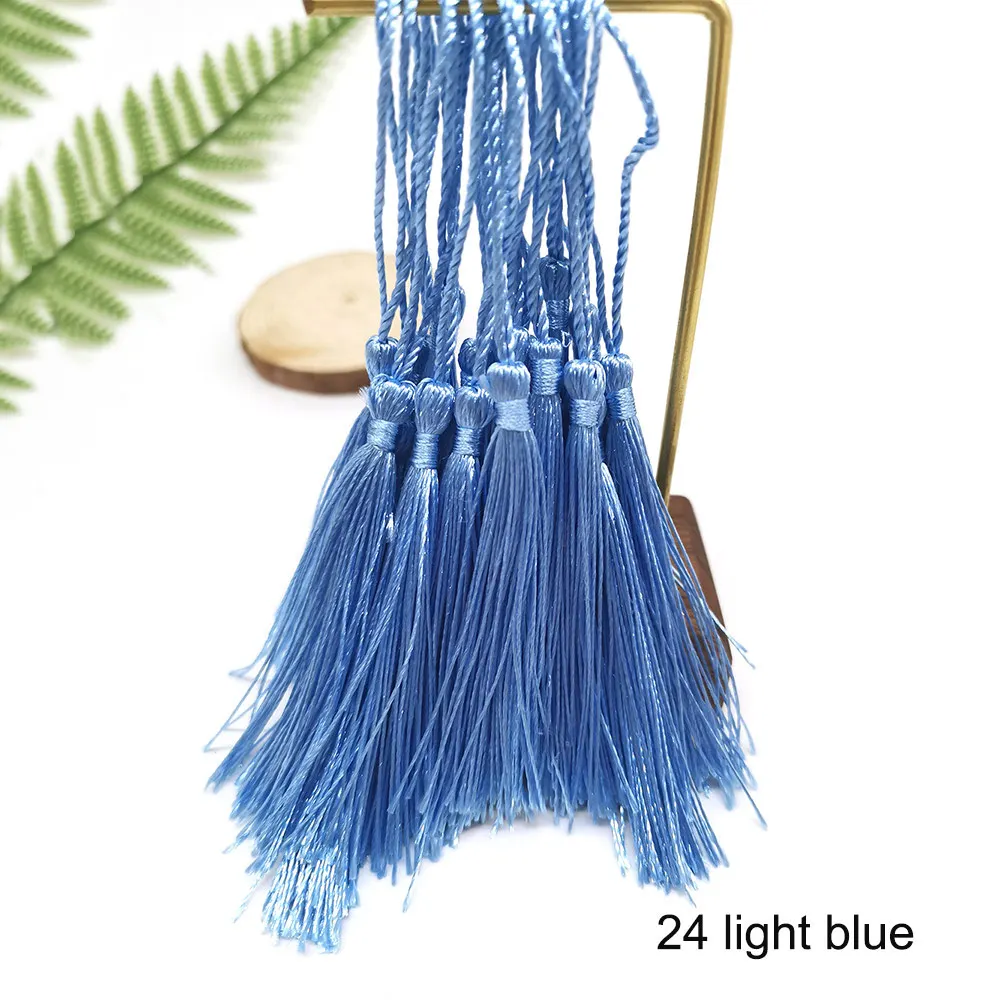 24 light blue 32 шт./лот, 13 см, полиэстер, шелк, кисточка, бахрома, висячая, Спайка, кисточки, отделка для шитья, Аксессуары для штор, сделай сам, для изготовления ювелирных изделий - Цвет: 24 light blue
