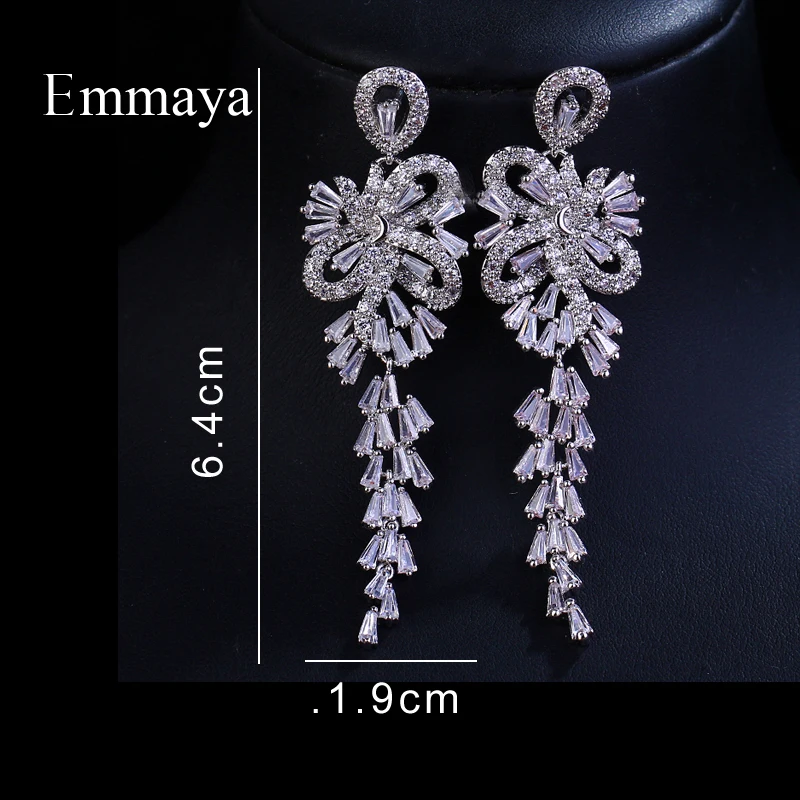 Серьги Emmaya с фианитами женские элегантные ювелирные украшения для ушей