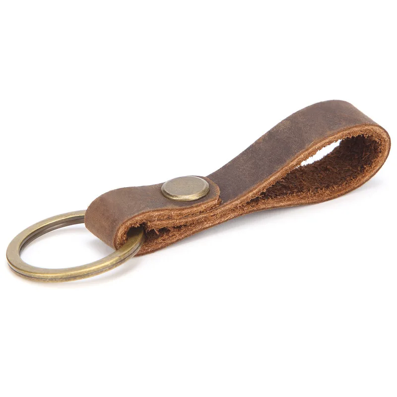 Кошелек EDC Keys из натуральной кожи повседневный брелок коричневая металлическая