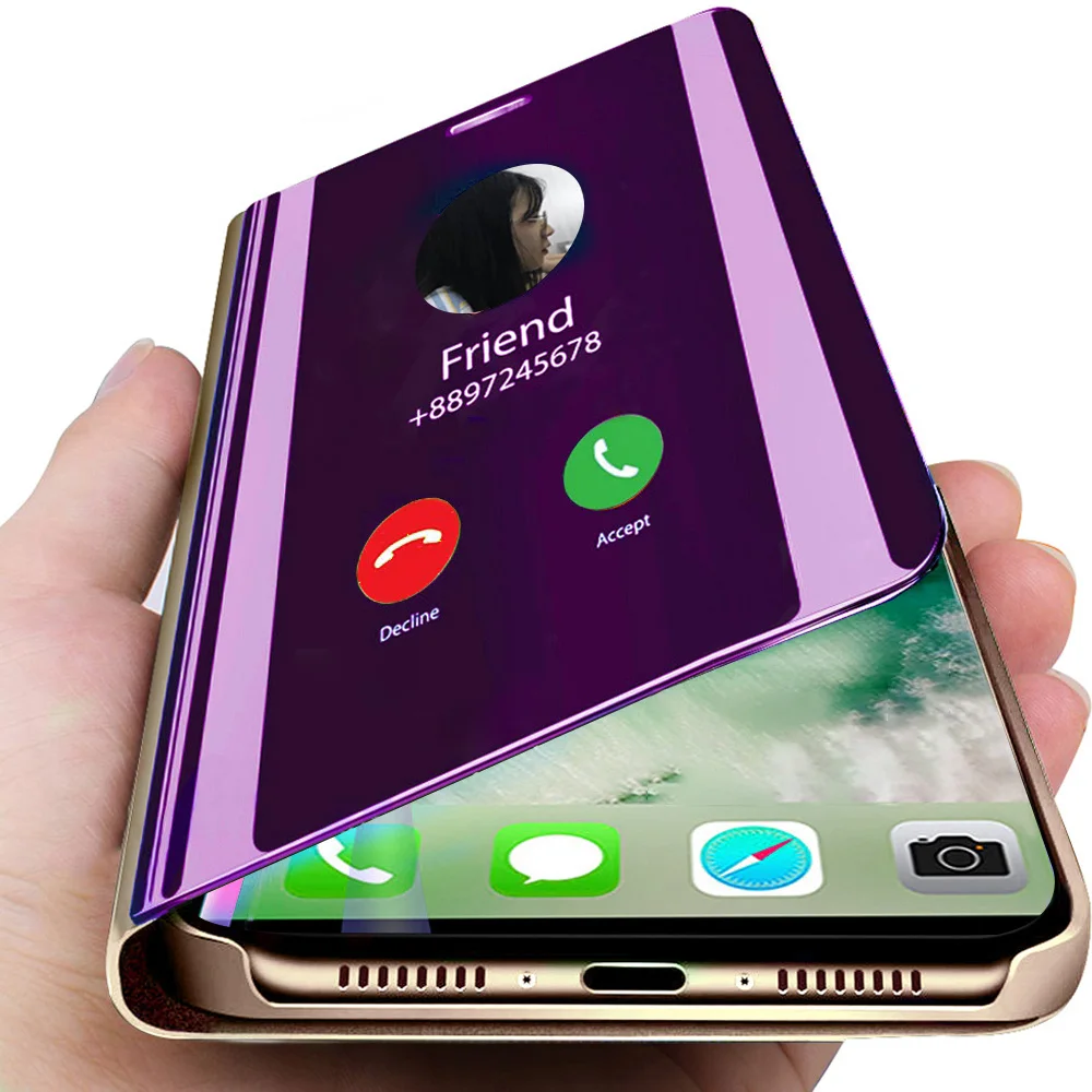 Умный чехол-книжка для Huawei Y5-Y9 Prime P Smart Plus/Z Nova 4 5 Pro 5i Honor 10-20 зеркальный | Мобильные