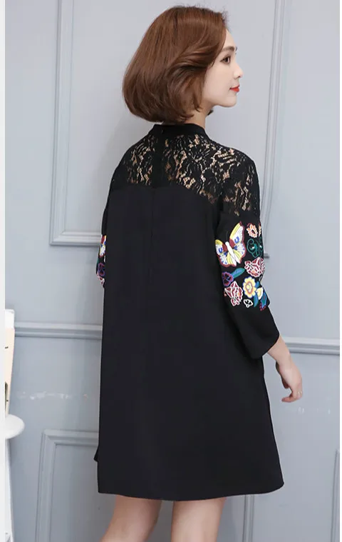 Платье с принтом бабочки большого размера весеннее Новое поступление 2019 модное