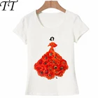 Модная женская художественная футболка с цветами вишни мака, летние хипстерские женские футболки, повседневные топы, милые женские футболки, рубашки в стиле панк для девушек