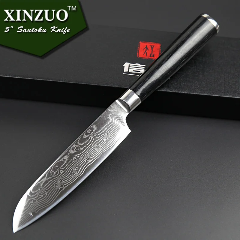 XINZUO 5 &quotдюймов Santoku Ножи японский VG10 Дамаск Сталь шеф повара высокое качество