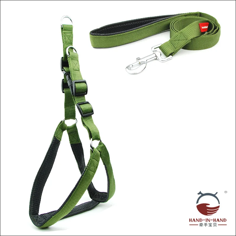 Поводок и поводок для собак средних больших мягкий однотонный нейлоновый