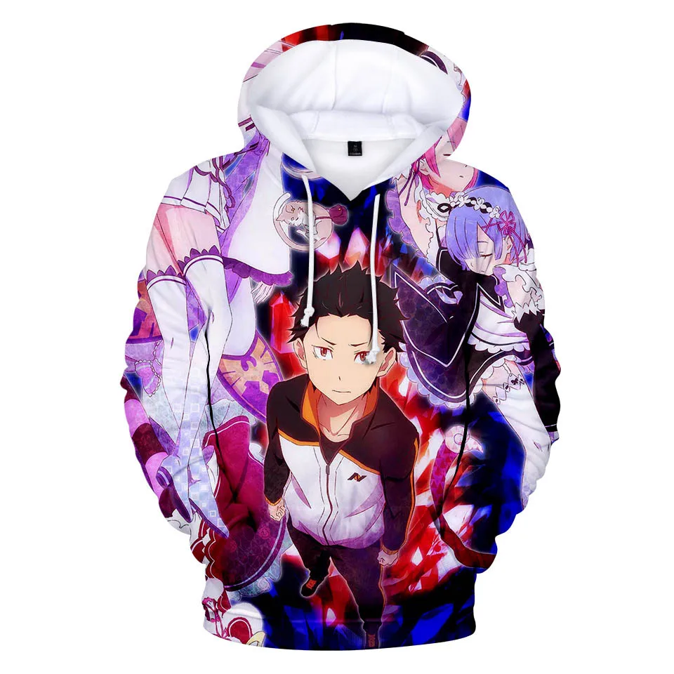 Re Zero Толстовка Аниме Толстовка для мужчин женщин детская одежда Kawaii одежда японский стиль - Цвет: R02