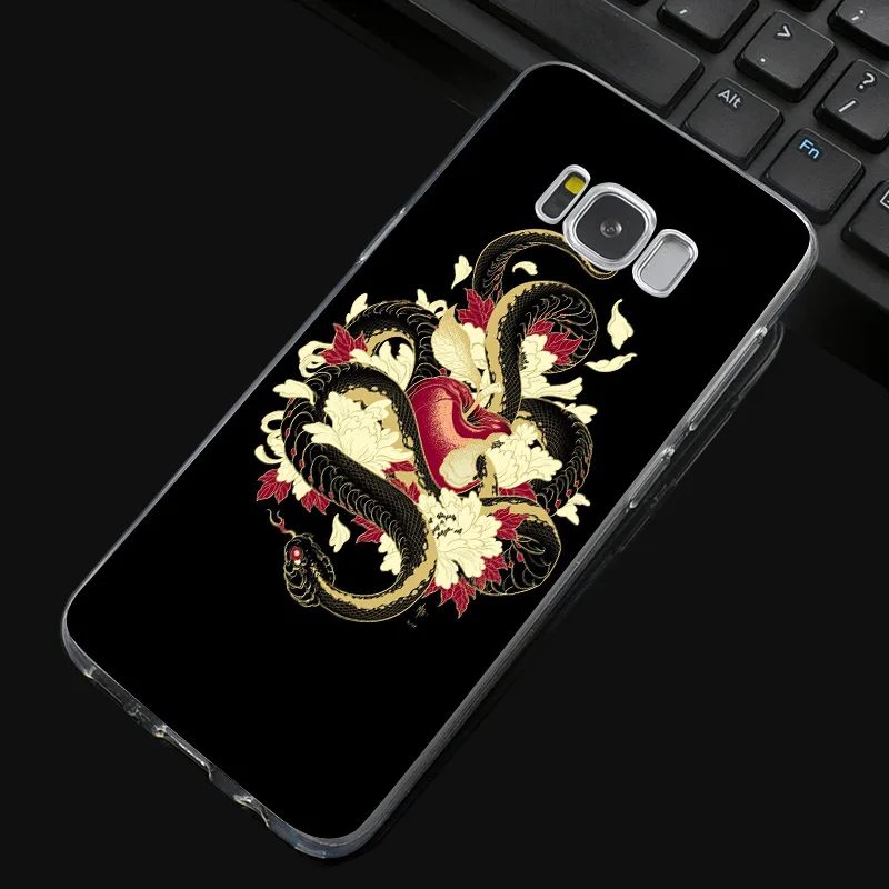 N437 Мягкий силиконовый чехол из ТПУ со змеей для Samsung Galaxy S5 S6 S7 S8 S9 S10 5G S10E Lite Edge Plus |