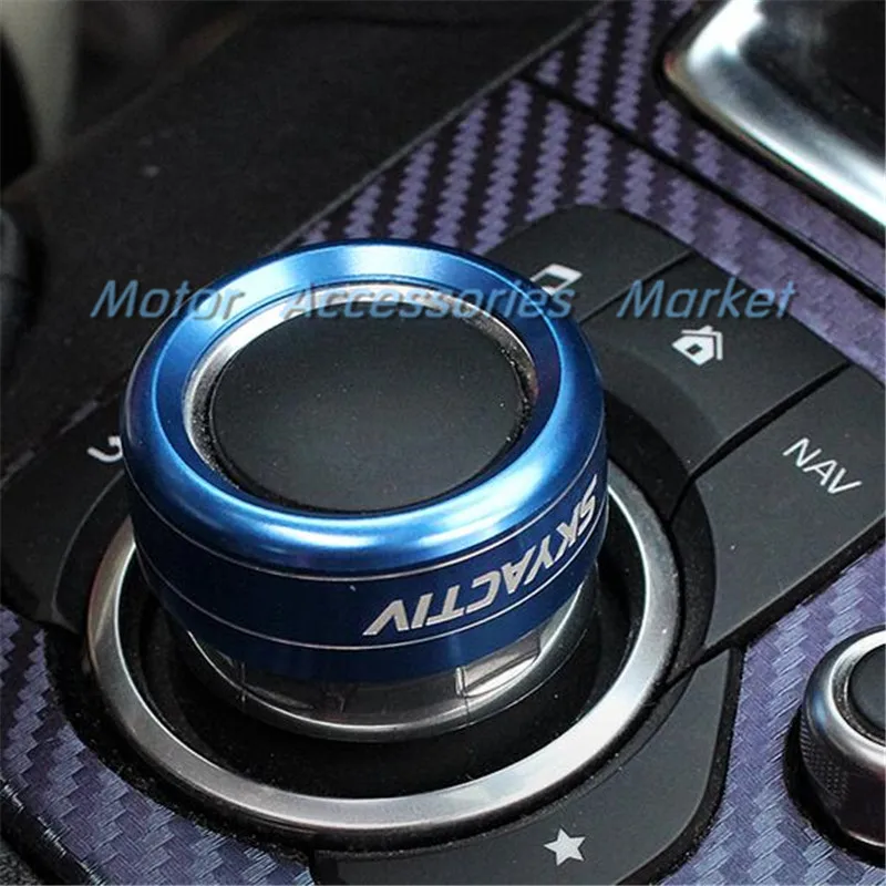 Новый алюминиевый AUX медиа контроль крышка кольцо Накладка для Mazda 3 6 CX 5 9|trim|trim