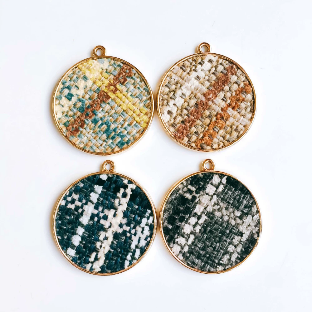 

Round Wool Stuff Spacer Accessories Pendant Necklace Supplies for Jewelry Making Earring Accessories Components 4pcs KP1973