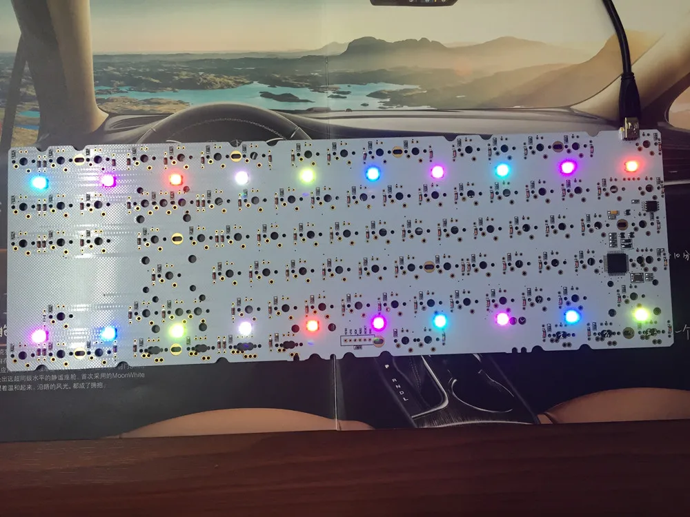 Механическая клавиатура Satan Backlight 87 key DIY белая печатная плата с подсветкой