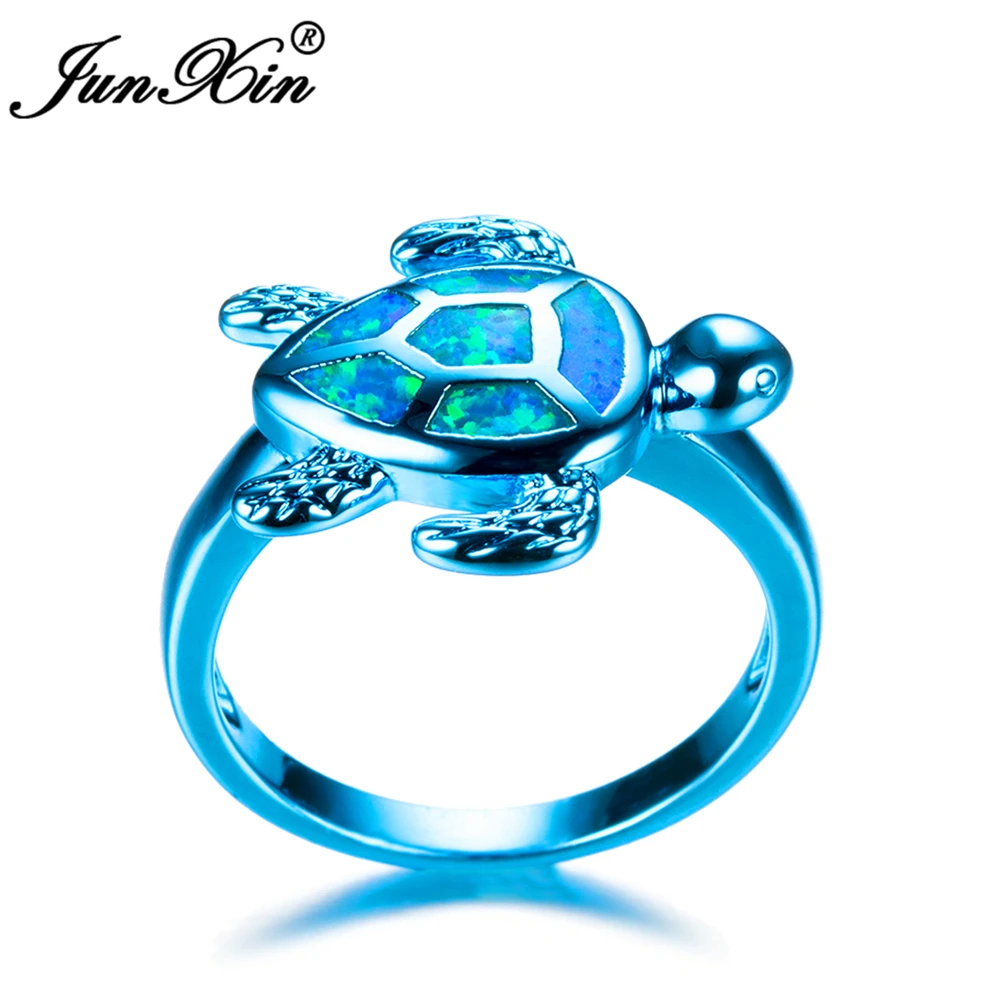 Женское кольцо JUNXIN модное винтажное Золотое с огненным опалом высокое качество|wedding rings for women|wedding ringsblue fire opal