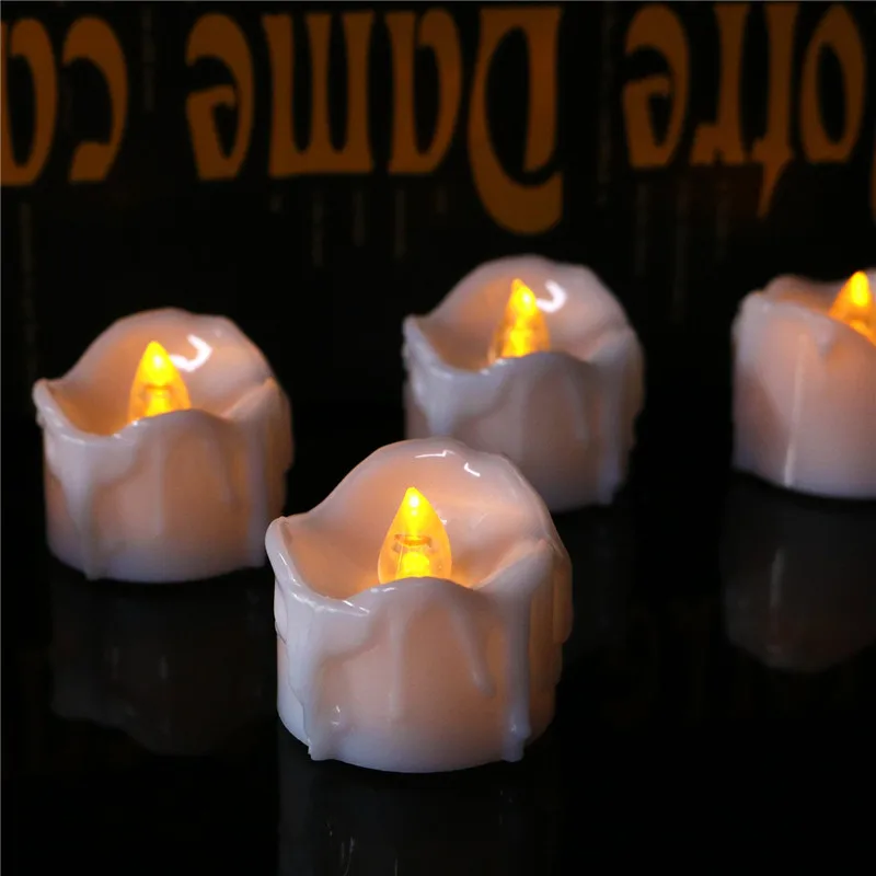 

Pack of 6 Battery led candles,Warm white Light Flash Electronic Flameless Tealights Urodziny,Battery Operated Wedding candles