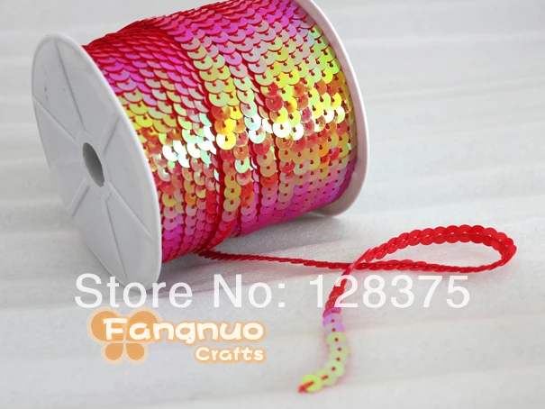 

Плоские Блестки 6 мм, блестки со шнурками, аксессуары для одежды, блестки из ПВХ красного цвета