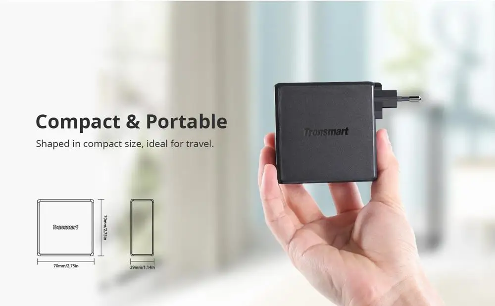 Tronsmart WCP03 57 Вт USB зарядное устройство PD 3,0 быстрое зарядное устройство Широкая совместимость и складная вилка для HUAWEI, Iphine, Xiaomi