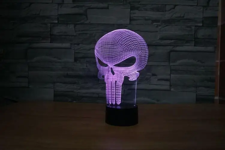 Каратель Череп 3d светодиодные лампы освещения ночные огни|Ночники| |