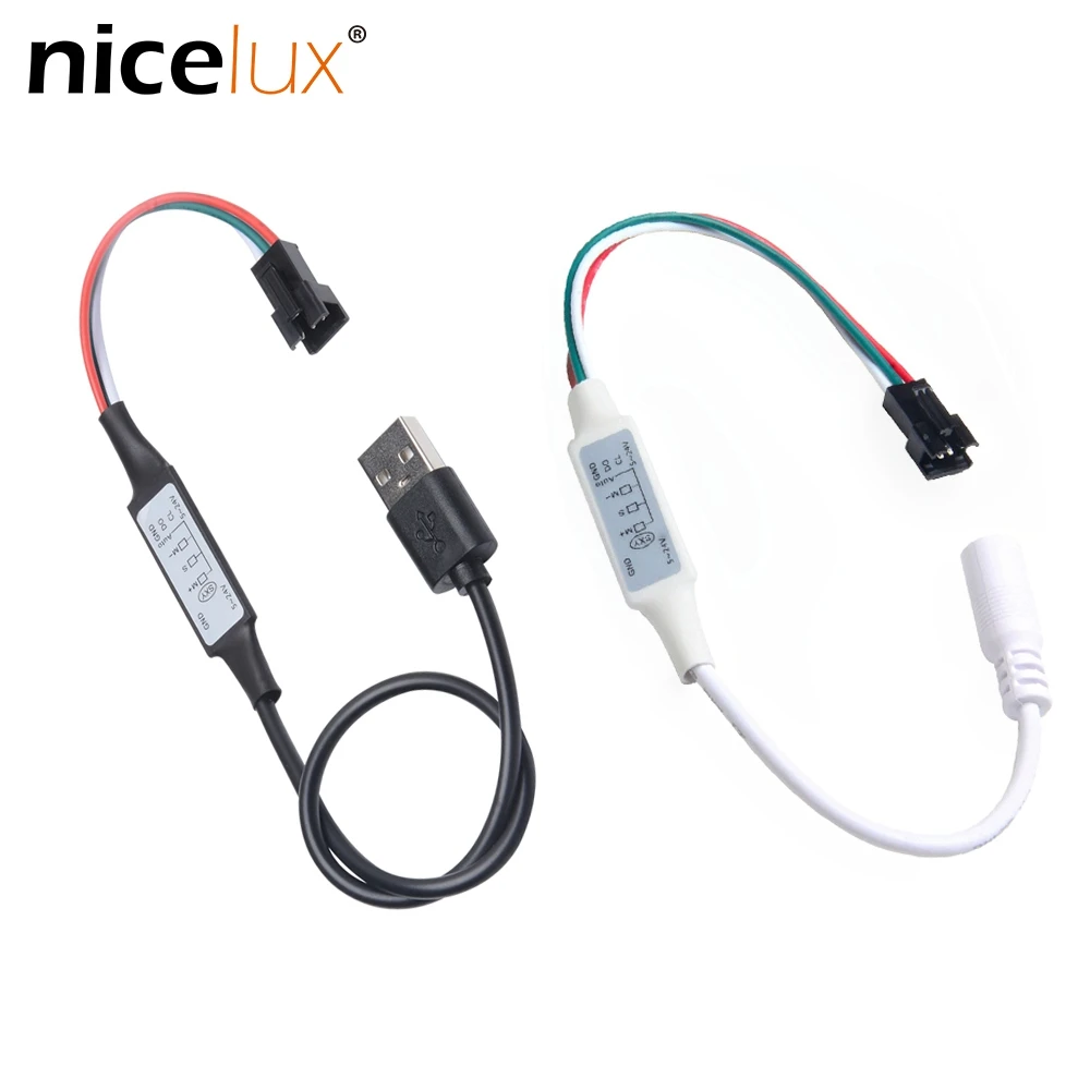 USB DC 5V 3 кнопочный переключатель управления для 3pin WS2812 RGB 5050 LED Pixel Модуль света с JST