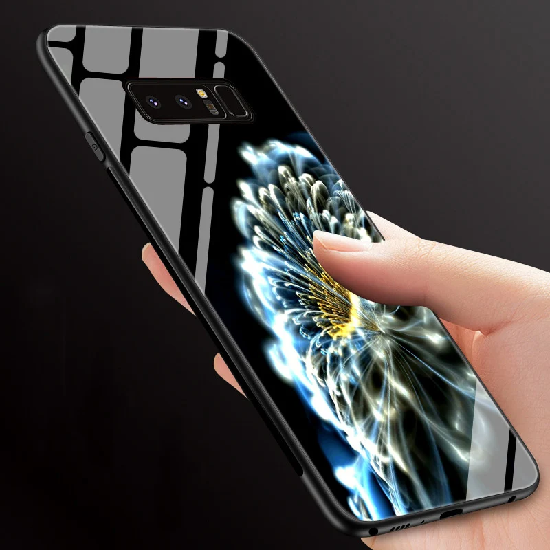 Чехол из закаленного стекла для Samsung Note 8 задняя крышка Galaxy Note8 модные зеркальные