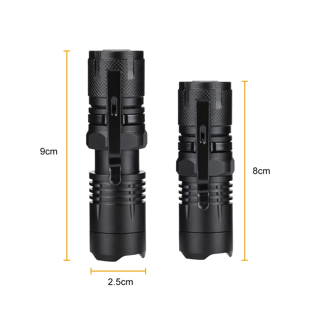 Super Mini Flashlight Waterproof LED Lanterna 4 Modes Zoomable Pocket Torch Built in Magnet for Camping Use 16340 | Лампы и освещение