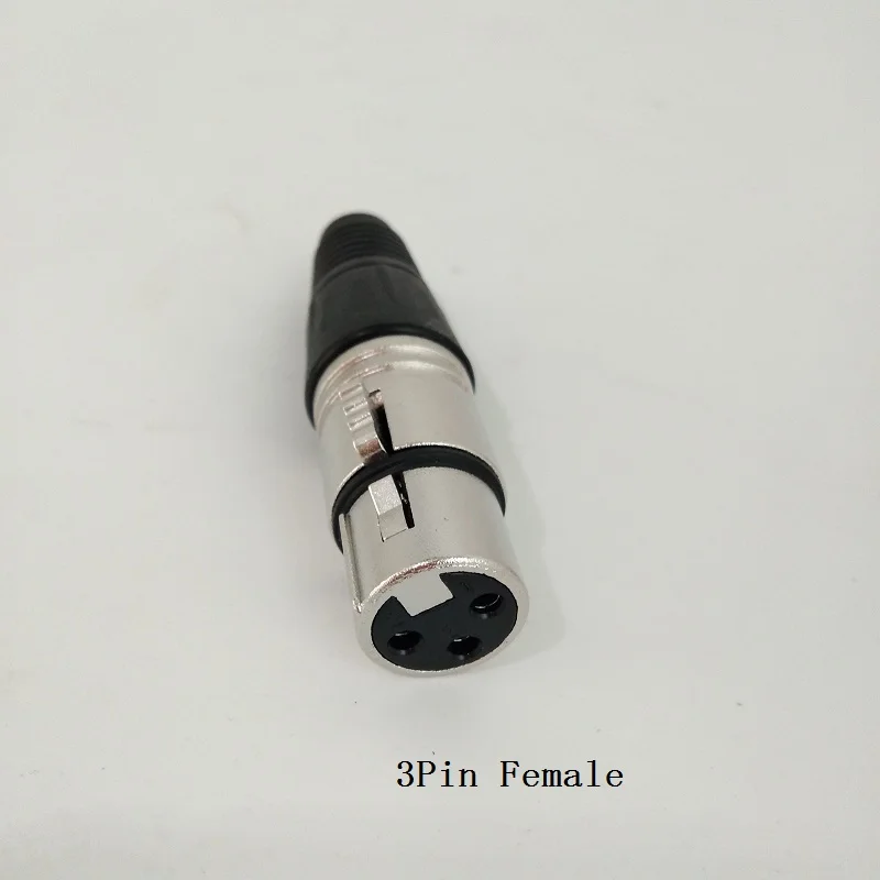 3Pin Female XLR 5 Pin Мужской Женский Джек черный XLR 5PIN аудио разъем микрофон разъем xlr разъем speakon - Цвет: 3Pin Female