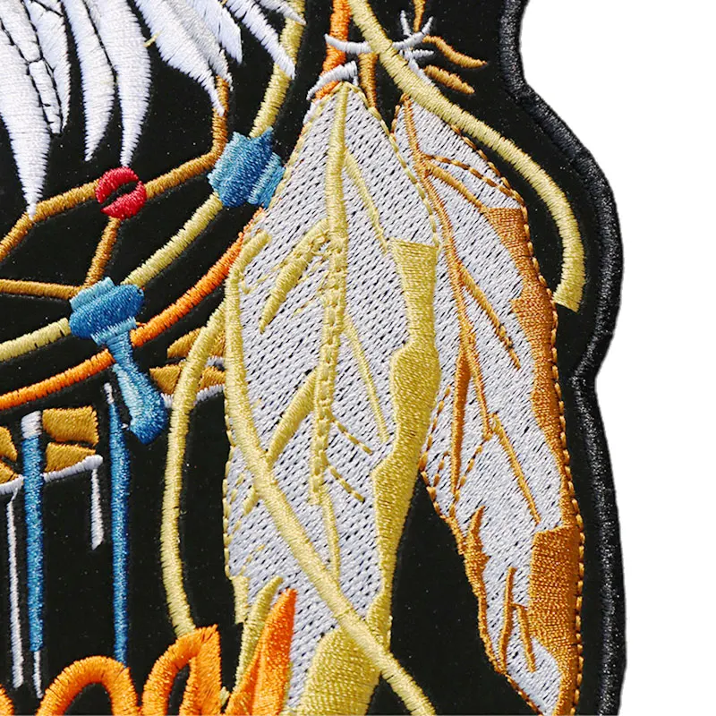 Байкерские накладки MC для одежды на спине полноразмерные индийские с вышивкой