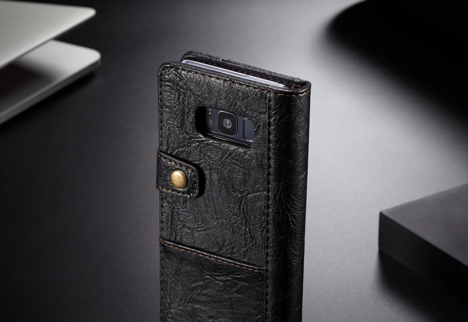 Чехол CaseMe Винтаж кожаный бумажник чехол для Samsung Galaxy S8/плюс Чехол внутренний и пригласительная открытка держатели Слоты Кнопка флип-кейсы