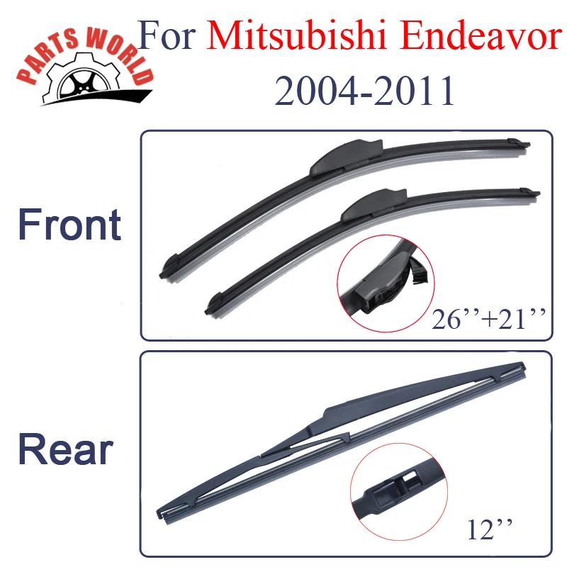 Комплект резиновых передних и задних щетки стеклоочистителя для Mitsubishi Endeavor 2004-2010