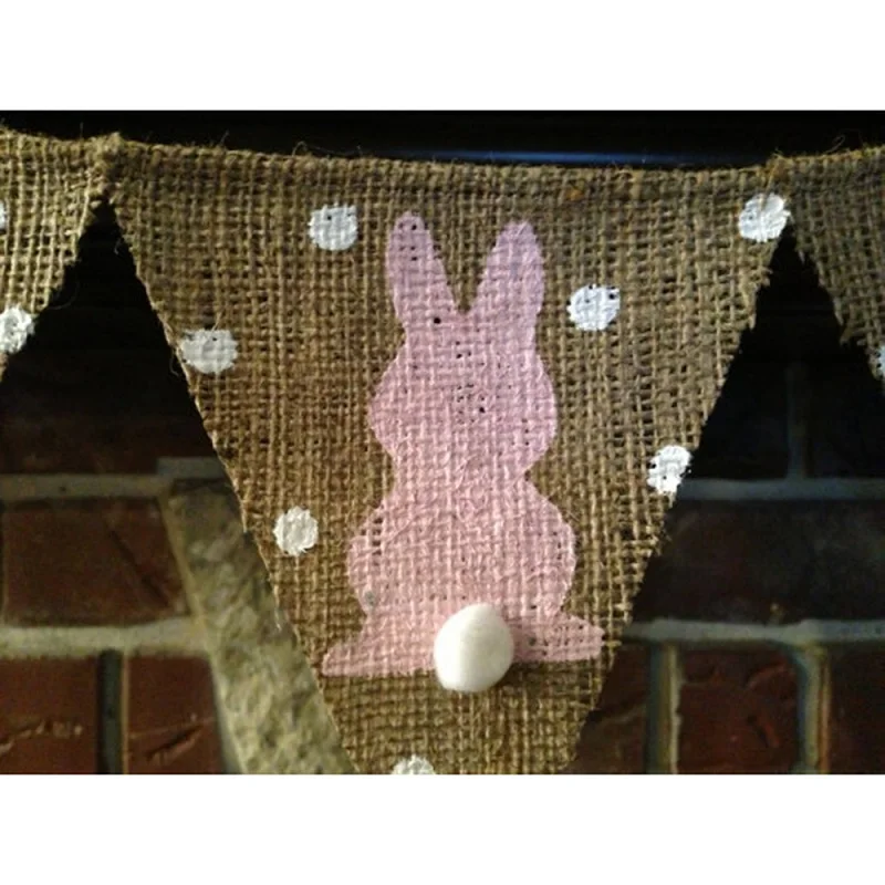 1 комплект пасхальные принадлежности ретро кролик Вымпел мешковины Висячие