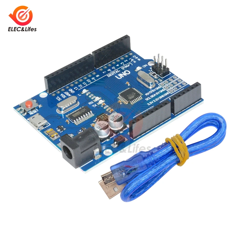 Микроконтроллер для Arduino UNO R3 ATmega328P CH340G CH340 микроконтроллер сделай сам с USB кабелем