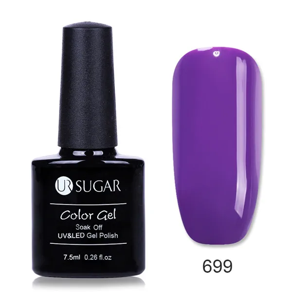 Color 699 Ur Sugar 7,5 мл УФ фиолетовая серия голографический блеск для ногтей Платиновый Гель-лак гель лак для ногтей - Цвет: Color 699