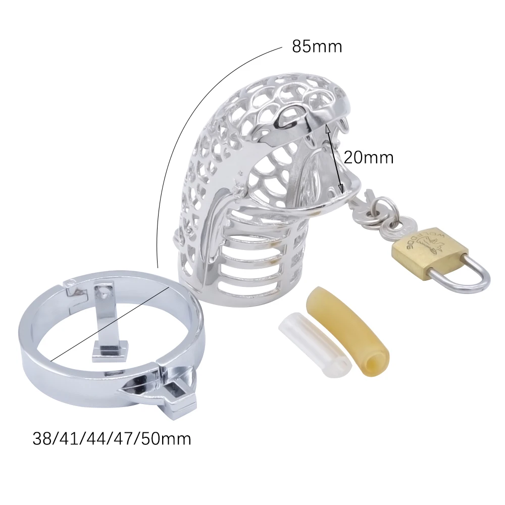 Высококачественная клетка для пениса DOMI Кобра из нержавеющей стали мужское