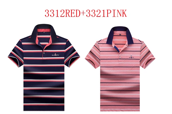 3312RED-3321PINK Новое поступление, рубашка поло, брендовая, в полоску, умная, повседневная, Tace& Shark Polo, мужская, высокое качество, летняя, дышащая, camisa Polo - Цвет: 3312RED-3321PINK
