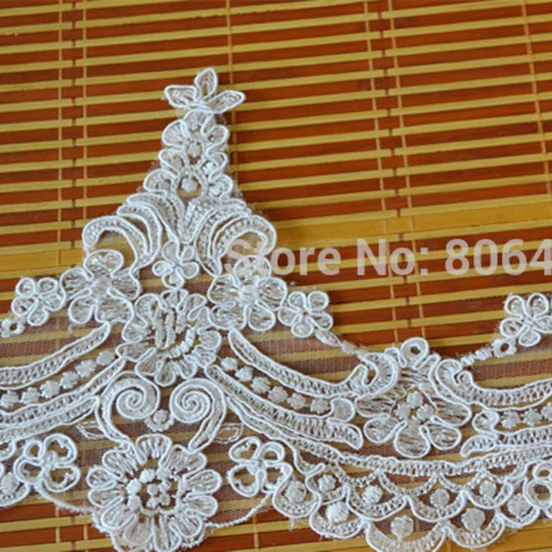 

New Delicate ivory embroidery corded lace trim and cording cream lace border for sewing lady dress and garment accessory