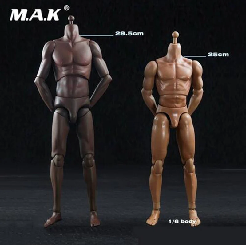 

1/6 scale male man boy body super muscle sports dark skin slim body model toy for 1:6 basketball player head