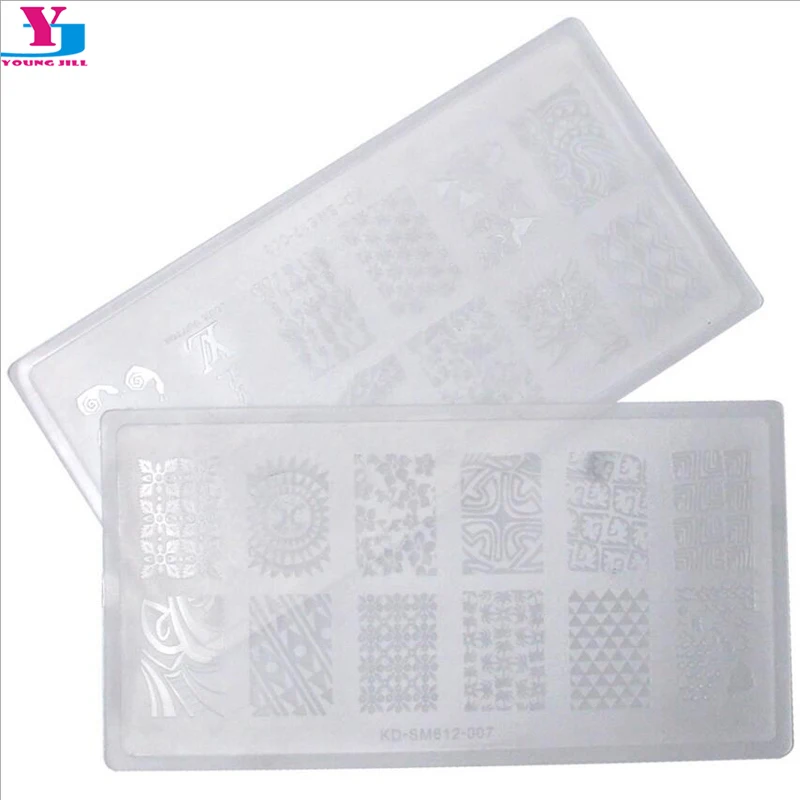 

Transparent Rectangular Nail Stamping Plates 10pcs/lot Mix Designs Diagnostic Tool DIY Nail Art Design Polish Print Tools