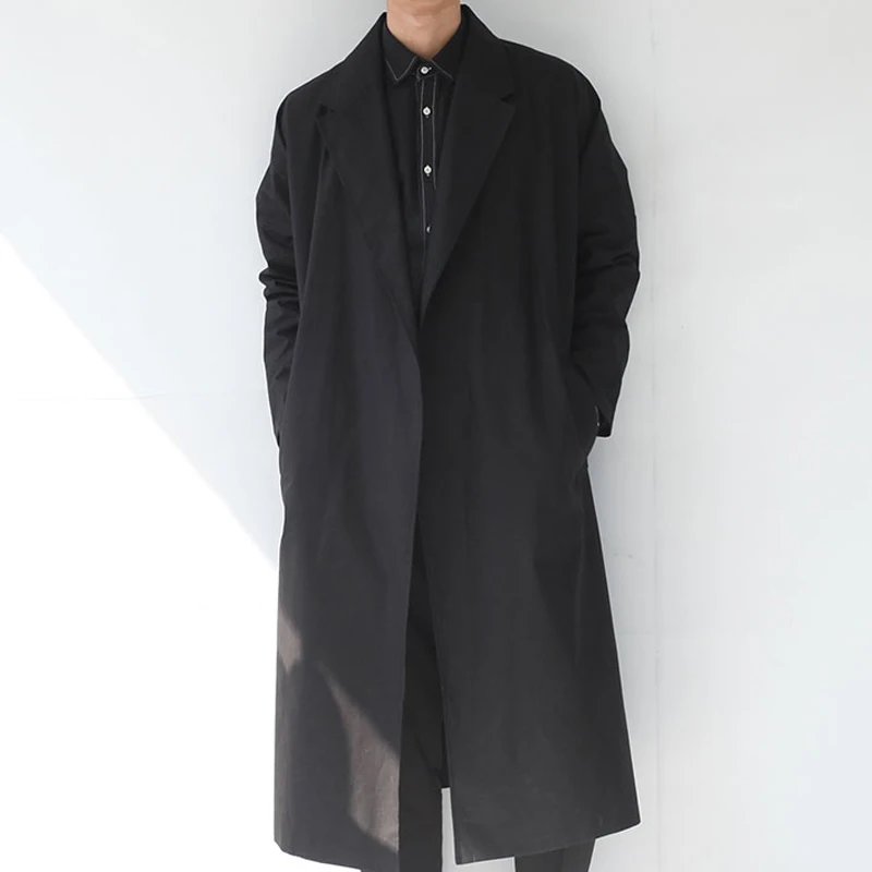 Мужская одежда новинка весны 2016 ультрадлинный плащ в британском стиле без