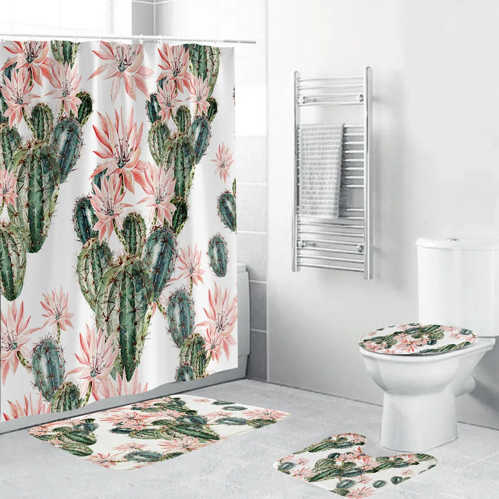 4 шт./компл. пасторальный свежий стиль цветочный принт набор для ванны