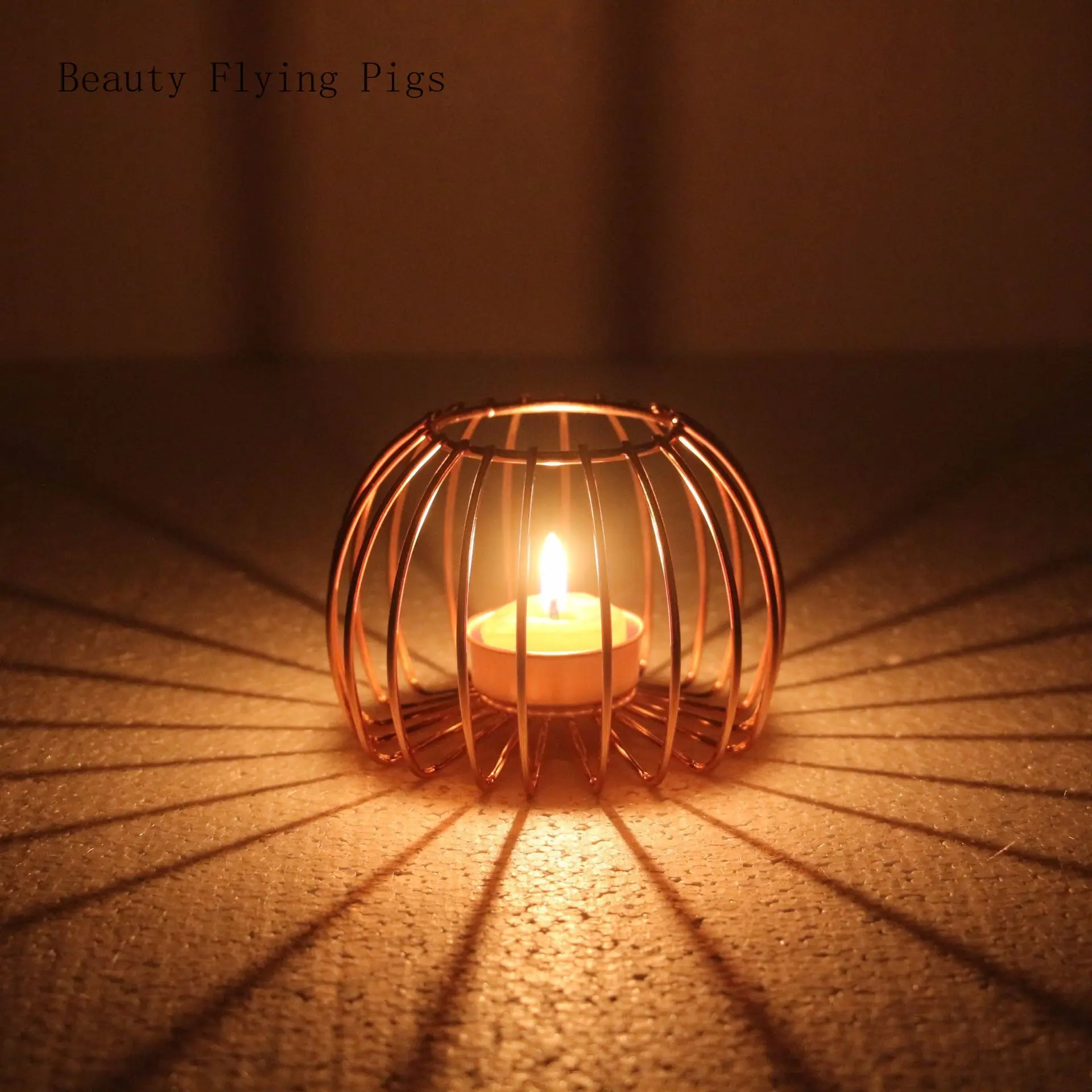 Полый креативный подсвечник из кованого железа украшение для дома Простой полый