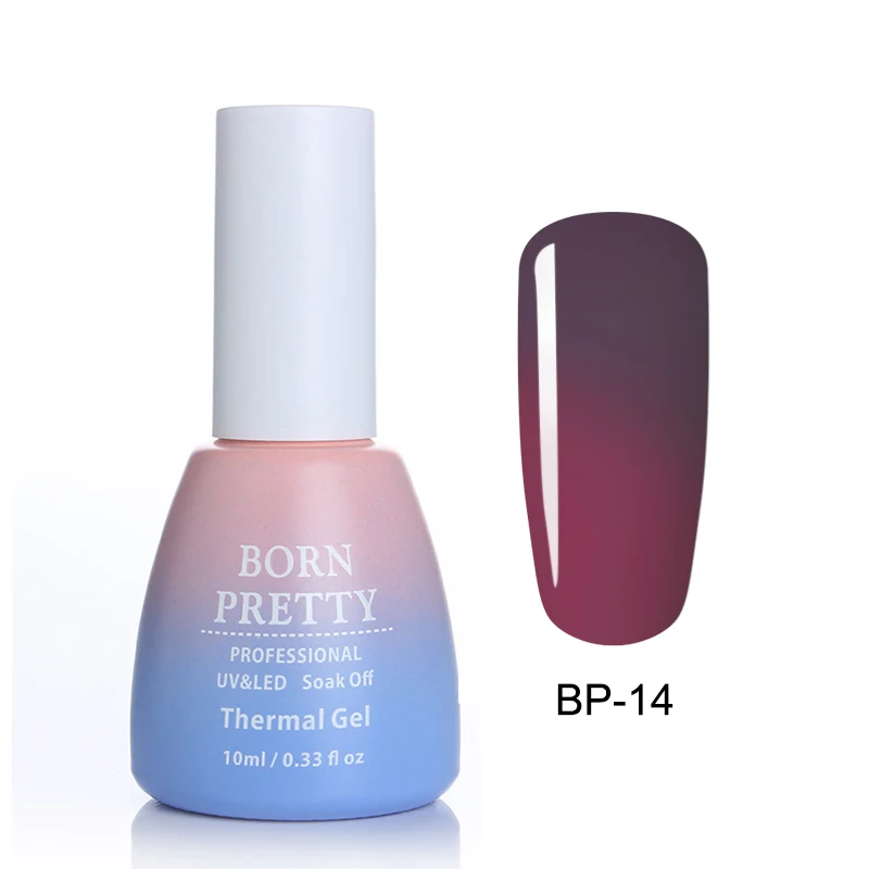 BP-14 BORN PRETTY, 10 мл, блестящий термальный гель для ногтей, меняющий цвет, яркий, замачиваемый, УФ светодиодный Гель-лак для маникюра, Гель-лак - Цвет: BP-14