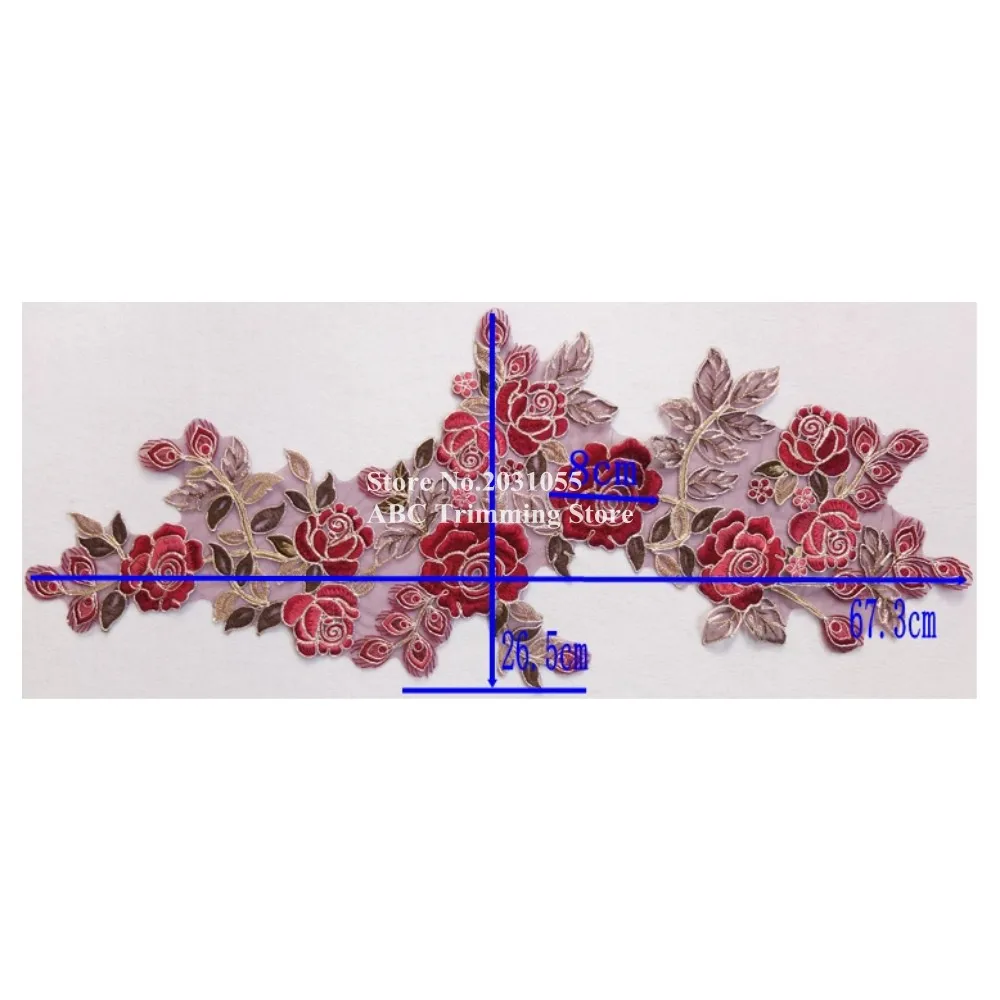 15pcs/lot 16Colors(Blue Orange Red Black+..)Flower Embroidery Organza Lace Appliques Patches Dance Costume Wedding DECOR TBNC117 | Дом и сад