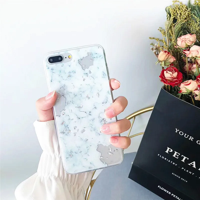 Мраморная текстура для iPhone XS Роскошный чехол телефона s 6 7 8 6s Plus plus X XR Max
